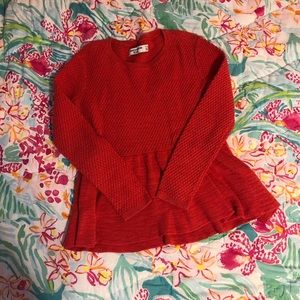 Waffle Knit Peplum Abercrombie Sweater